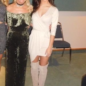 Cream Wrap Dress. Size Small